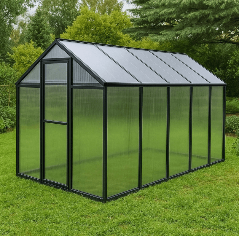Green Land Solid 5,7 m² kasvihuone – Tilava ja kestävä kennolevykasvihuone alumiinirungolla 307 x 185 cm - Image 4