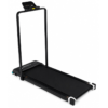Musta OptiGym M-Pad 2.0 juoksumatto käsituelle ja puhelintelineellä valkoisella taustalla