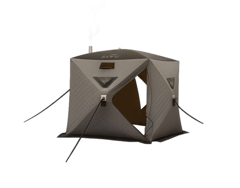 Sawu TermoQuick 4H pilkki-/saunateltta – Lämpöeristetty pop-up teltta kamiinaläpiviennillä (244x244 cm) - Image 2