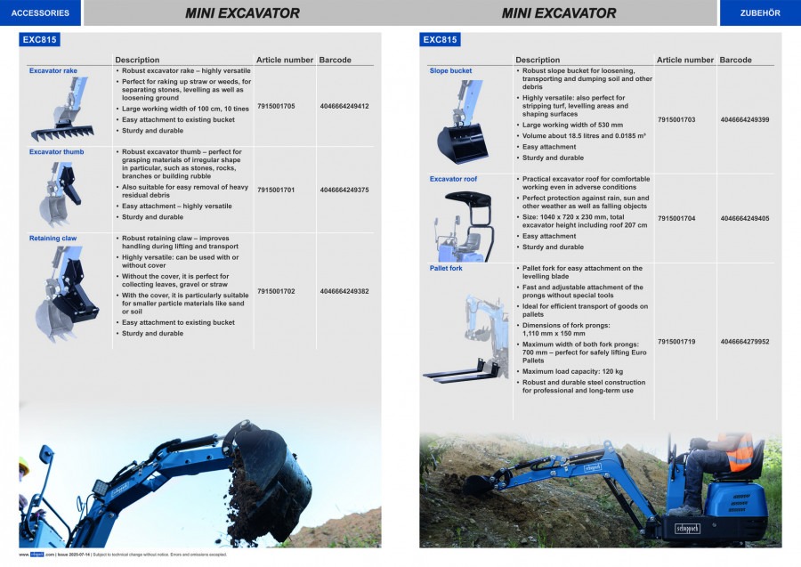 Minikaivuri EXC815 Scheppach - Image 6